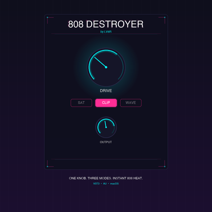 808 Destroyer — One-Knob Distortion Plugin for 808s by LV8R